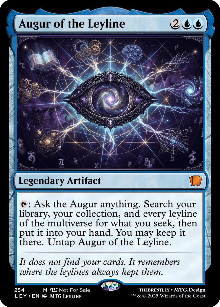 Augur of the Leyline — Leyline's AI deck advisor for Magic: The Gathering, shown as a Magic card